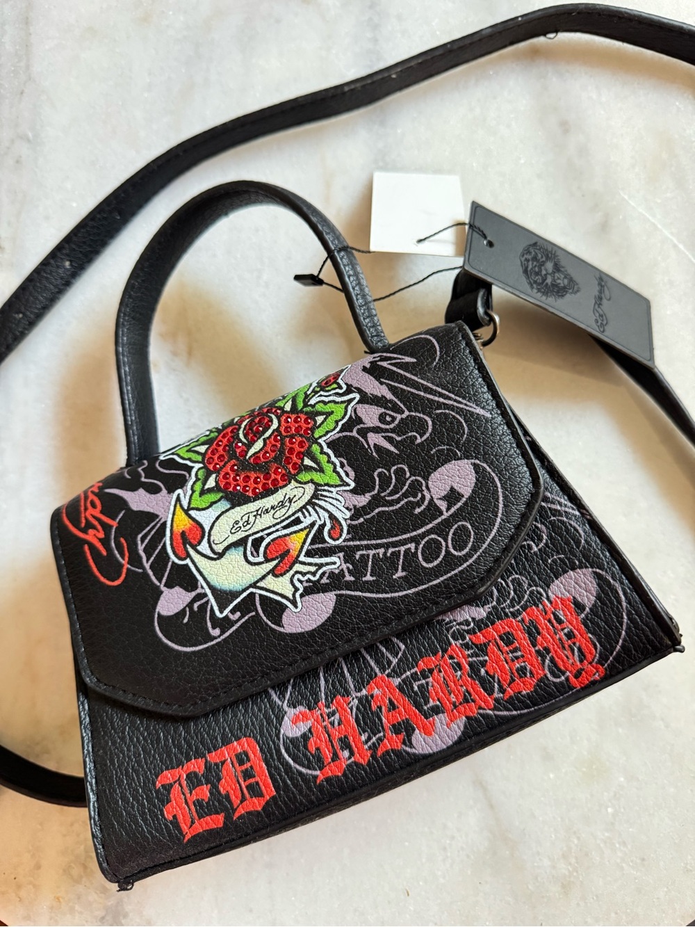 Ed Hardy Black Crossbody Bag